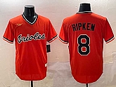 Men's Baltimore Orioles #8 Cal Ripken Jr. Orange Throwback Stitched Jersey,baseball caps,new era cap wholesale,wholesale hats